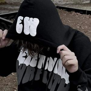 Vente en gros de sweats à capuche unisexes surdimensionnés en molleton 100% coton 420GSM, poids lourd, automne, broderie, impression en relief, hip-hop - Product Image 2