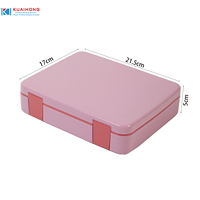 Ensemble de boîtes à lunch personnalisées à 4 compartiments avec couvercle en plastique pour enfants, matériau de qualité alimentaire, allant au micro-ondes