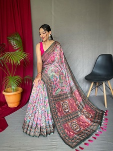 Sari en coton Malai de qualité supérieure avec impression numérique, fabricant et fournisseur de mode féminine en Inde - Product Image 2