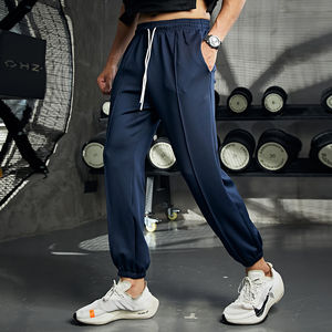 Pantalon empilé avec logo personnalisé pour hommes pantalon de survêtement surdimensionné Streetwear pantalon de survêtement avec devant plat teint uni pas cher! - Product Image 4