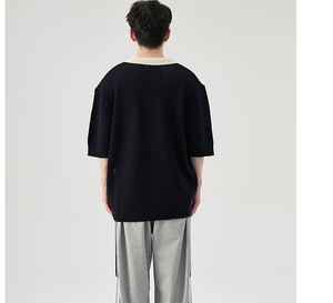 Nouvelle Collection Printemps-Été 2026 – T-shirt Homme Décontracté en Maille Jacquard Polyvalent à Manches Courtes 100% Coton Popeline - Product Image 2