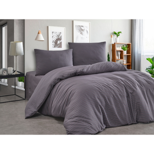 Hiện Đại Sọc Sateen Duvet Cover Set 100% Bông Nhà Mát Bộ Đồ Giường 200*220 Tấm Phẳng 220*240 Duvet Cover 50*70 + 18Cm Linen Set - Product Image 4