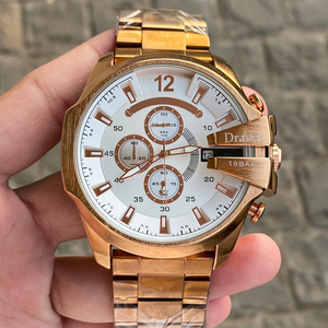 Montre à quartz DS de conception tendance pour hommes, logo personnalisé, multifonction, cadran à chiffres arabes, montre-bracelet en acier inoxydable pour hommes - Product Image 5