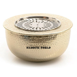 Fabricant et exportateur de métal Dallah chauffe-pot à café fait à la main de haute qualité forme ronde luxe nouveau chauffage Dua en métal - Product Image 1