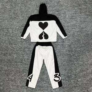 Venta al por mayor de alta calidad logotipo personalizado de invierno con capucha sólido 500GSM conjunto de chándal de algodón para los hombres - Product Image 1