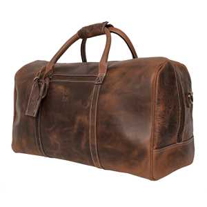 Ganges Grain Brown Leather Weekender <b>Duffel</b> <b>Bag</b> - Product Image 5