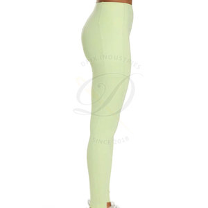 Women's Fashion Mid Waist Yoga <b>Legging</b> Solid <b>Pattern</b> Wholesale Pants Spandex/Polyester Breathable Elastic Waist Closure Made - Product Image 4