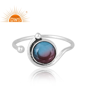 Mejor diseño de plata esterlina Natural Bio Alejandrita Doublet cuarzo anillo de piedras preciosas joyería personalizada para mujeres regalo para ella - Product Image 3