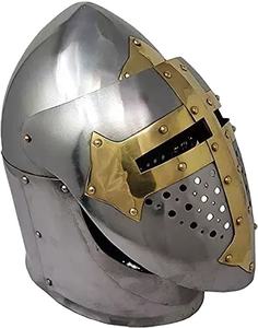 Casco Visorado Gilded Sugar Loaf, Diseño de Armadura Medieval, Hecho a Mano, Metal con Recubrimiento en Polvo, Artículo Coleccionable de la Mejor Calidad, Envío Inmediato - Product Image 1