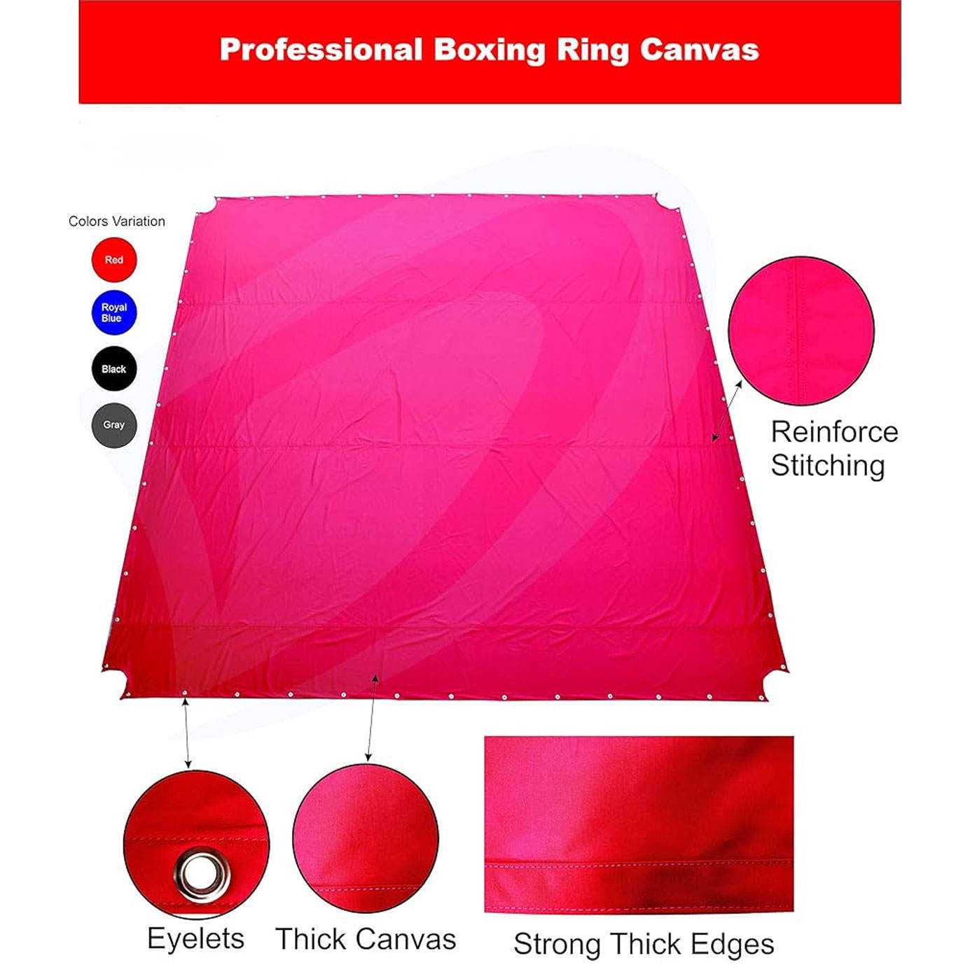 Boxing Ring Professional - Durable \u0026 Versatile Canvas Mat, image size:1385x1388