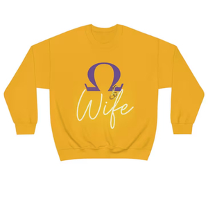 Sweat-shirt à col rond pour homme en tricot imprimé Omega Wife Fraternity, broderie en chenille personnalisée, taille plus, col rond, université/collège - Product Image 3