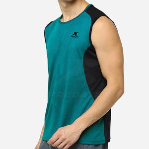 Offre Spéciale 100% chemise sans manches en coton pour adultes nouveau style respirant décontracté mode motif solide - Product Image 3