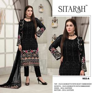 Vestidos de fiesta pesados para mujer con trajes Georgette bordados 3 piezas Slim Fit Quick Dry All Seasons Punjabi Suits by Sitara - Product Image 6