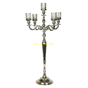 Candelabro de Metal de pie alto de 5 brazos de oro rosa, candelabro para boda, evento, banquete, fiesta, decoración, centro de mesa - Product Image 5