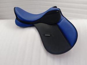 Customized Synthetic English Jumping Horse Saddle with Double Flap Stainless Steel Hardware <b>Brown</b> Black Design for Horse Riding - Product Image 3