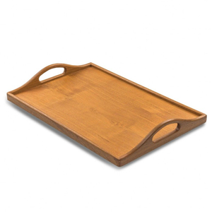 Plateau de service rond en bois de bambou naturel créatif avec poignées découpées, écologique, décoratif, plateau de table basse, organisateur de maison - Product Image 6