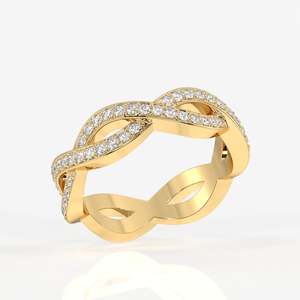 แหวนทองคำ 18K ประดับเพชรโมอิสซาไนต์ทรงกลมแบบเกลียววน - Product Image 2