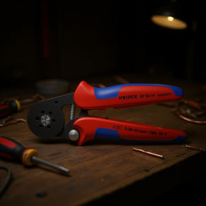 คีมย้ำสายไฟแบบปรับได้ของ Knipex ขัดเงาพร้อมช่องเปิดด้านข้างสำหรับปลอกปลายสายไฟ - Product Image 3