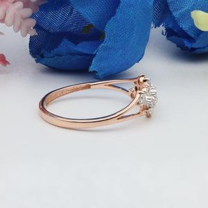 Bague élégante à 2 rangs en or rose 14 carats avec diamants cultivés en laboratoire Mode classique de fiançailles et de mariage avec certificat IGI - Product Image 2