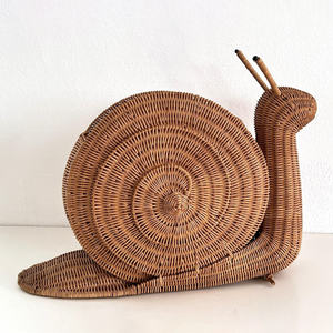 Panier de rangement pour jouets en forme d'escargot, mignon, pour enfants, en rotin naturel, vente en gros - Product Image 2
