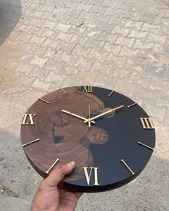 WOODEN RESIN EPOXY WALL <b>CLOCK</b> BEST Quality Wooden Resin Epoxy Wall <b>Clock</b> Hand Crafted Wooden Resin Epoxy Wall <b>Clock</b> Wholes - Product Image 4