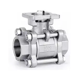 For actuator Type 3PC Stainless Steel switch with Platform ball valve female thread For water ball valve