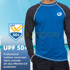 เสื้อรัดกล้ามเนื้อผู้ชายสีพื้น ดีไซน์ใหม่ ขายส่งราคาถูก คุณภาพสูง ป้องกันแสงแดด UPF50+ เป็นมิตรกับสิ่งแวดล้อม แห้งเร็ว ระบายอากาศได้ดี - Product Image 4