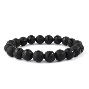 Pulsera de cuentas redondas de ónix negro de 10 mm, piedra preciosa natural de protección y fortaleza - Product Image 4