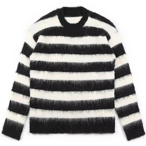 Suéteres para Hombre de Diseño OEM Personalizado, Precio al por Mayor, Cuello Redondo Acrílico, Tejido Suave, Logotipo Frontal, Manga Larga - Product Image 5