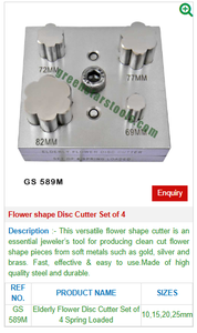 Ensemble de 4 fraises à disque en forme de fleur en acier GS 589M pour établis de bijoux Outils et équipement de bijoux essentiels - Product Image 2