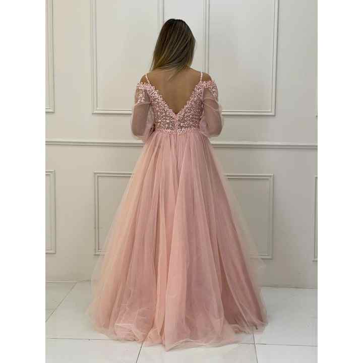 Stars Women's Evening Dress With Laced Sleeves and Top Ht7275 7275