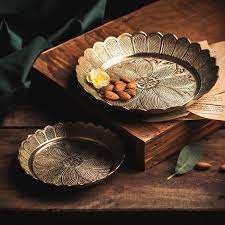 <b>Mirror</b> Finished Brass <b>Tray</b> Tabletop Perfume Vanity Home Decor Rolling <b>Gold</b> Metal Acrylic Serving Round Decorative <b>Mirror</b> <b>Tray</b> - Product Image 4