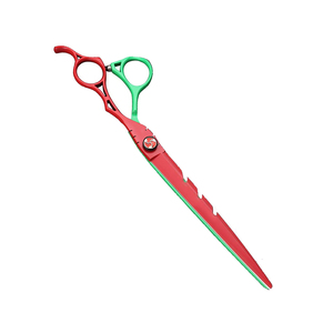 Wholesale Pet Grooming <b>Scissors</b> Red And Green Color Coated Stainless Steel <b>Dog</b> Grooming <b>Scissors</b> With Logo - Product Image 3