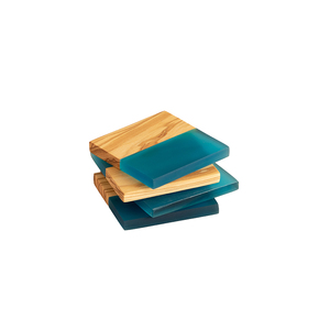 SCI Production Non Slip Resin and <b>Wooden</b> Material Square Shape Designer Coaster From Exporter and Manufacturer for Sale - Product Image 3