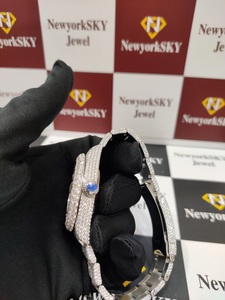 Diamante di lusso VVS Moissanite orologio meccanico ghiacciato orologi classici Look brillante scintillio per gli uomini donne cinturino in acciaio inossidabile - Product Image 4