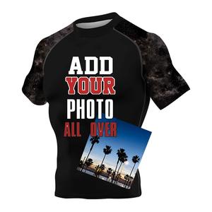 Rashguard เสื้อรัดรูปแขนสั้นสำหรับผู้ชาย BJJ gymwear แห้งเร็วฝึกซ้อม - Product Image 1