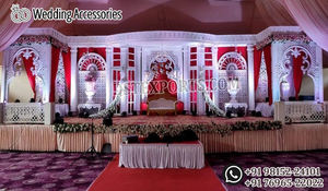 Decoración de Escenario de Boda Tamil de Francia con Temática de Templo Tradicional, Fibra de Vidrio, Tamaño Personalizado, Diseño Clásico de Lujo - Product Image 5