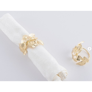 Ensemble de ronds de serviette en métal fleur de lotus doré pour décor de table à manger de fête de mariage porte-serviettes floraux de haute qualité pour un usage domestique - Product Image 2