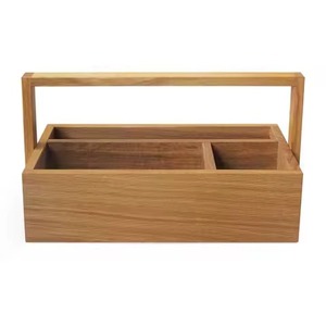 Organizador de Cubiertos de Madera Artesanal de Dos Niveles con Detalles Exquisitos para Servir Alimentos - Product Image 6