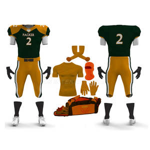 Paquet d'uniformes de football américain sur mesure maillots de sublimation vêtements d'entraînement en gros gants spats sacs chaussettes sweats à capuche enfants - Product Image 1