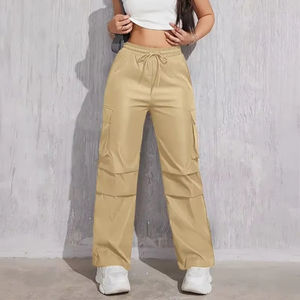 High Street Fashion femmes Streetwear Cargo pantalon confortable élégant pantalon réglable cordon plusieurs poches 100% - Product Image 4
