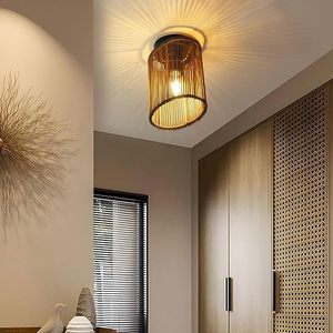 Couverture d'abat-jour en rotin en osier tissé à la main pour pendentif ou lustre luminaire décor à la maison - Product Image 2