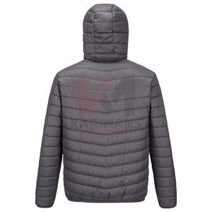 Veste matelassée pour hommes avec capuche Manteau d'hiver léger et compressible avec tissu résistant à l'eau et fermeture éclair Garage Bulk Custom - Product Image 4