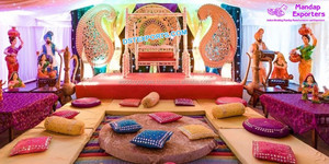 Asequible boda Sangeet noche escenario decoración vibrante Sangeet noche boda escenario decoración tema árabe Sangeet noche escenario Decoración - Product Image 6