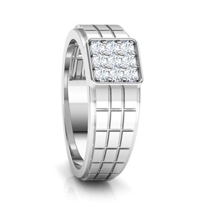 Bague synthétique pour homme en or massif 14K CVD cultivée en laboratoire fabriquée sur mesure avec clarté VVS couleur DEF directe de l'Inde - Product Image 5