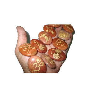 Haute qualité karuna rouge aventurine forme ovale pierre 11 pièces karuna ensemble naturel guérison cristal pierres précieuses Karuna ensemble en gros - Product Image 2