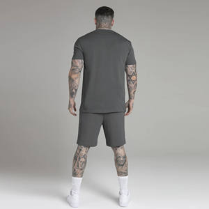 Conjunto de camiseta informal de estilo callejero de verano para hombre, Top de manga corta de algodón transpirable de Color sólido, Top fino de dos piezas - Product Image 5