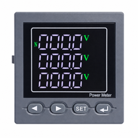 Compteur d'énergie numérique triphasé multifonction 72x72mm avec affichage numérique LED RS485 Modbus-RTU à montage sur panneau