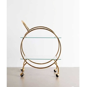 Chariot de service en métal plaqué or dernière nouvelle collection fait à la main chariot de service classique élégant concepteur nouveau chariot en métal - Product Image 4