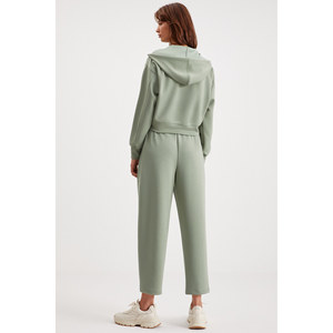 GRIMELANGE Jill <b>Women's</b> Relaxed Fit Comfortable Fit Hooded <b>Zipped</b> Premium Fabric Knit Crop <b>Sweatshirt</b> - Product Image 6